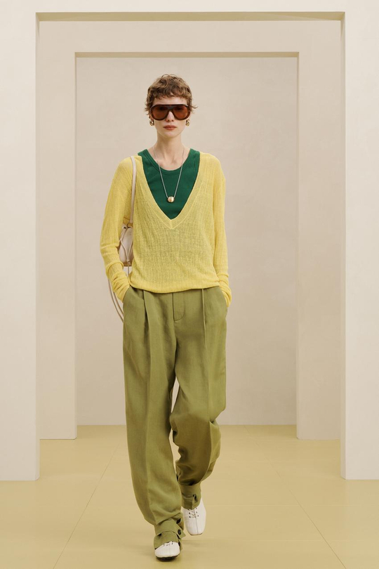 ZARA СВИТЕР ИЗ СМЕСОВОГО ЛЬНА, ЖЕЛТЫЙ