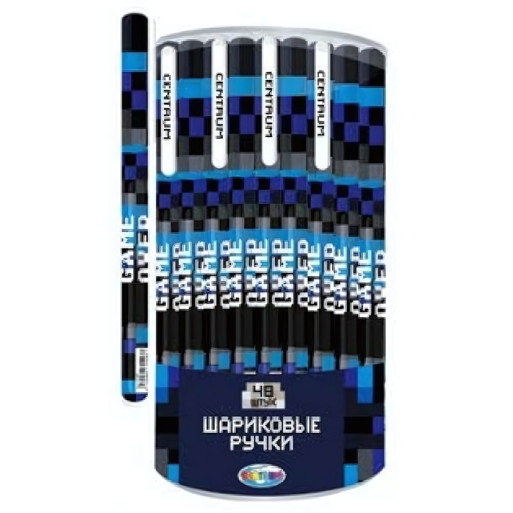 Ручка шариковая 0,7мм, синяя "Game over" (Центрум)