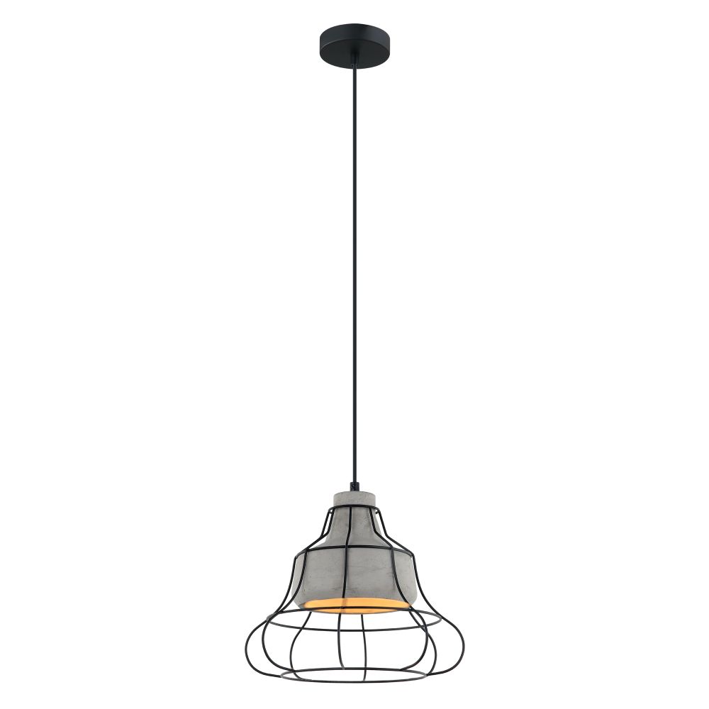 DLC-V302 E27 GREY Светильник декоративный подвесной ТМ Fametto, серия Vintage. Без лампы. Материал металл, цемент; цвет серый. d-290мм, h-1000мм.