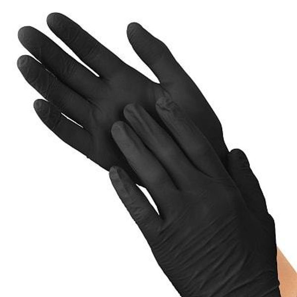 Перчатки нитриловые неопудренные, размер M Черные, 47-50 пар