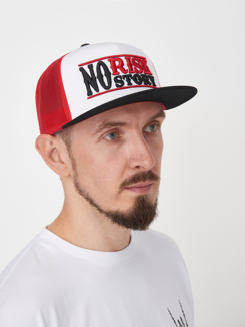 Кепка NO RISK NO STORY, красный/белый/черный/тракер