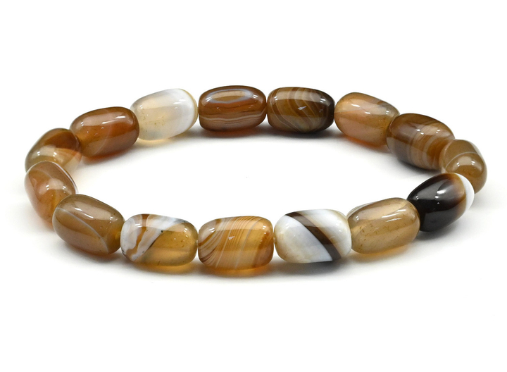 Браслет Агат кофейный овал 8х12 мм