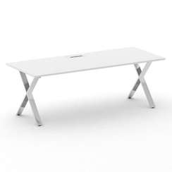 Cross Стол руководителя CRF.SR-3 Белый F/Нерж. Сталь 2200*900*750
