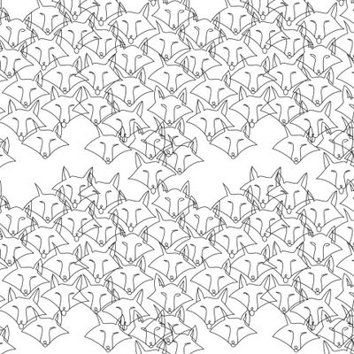 Лиса one line. Линейный принт