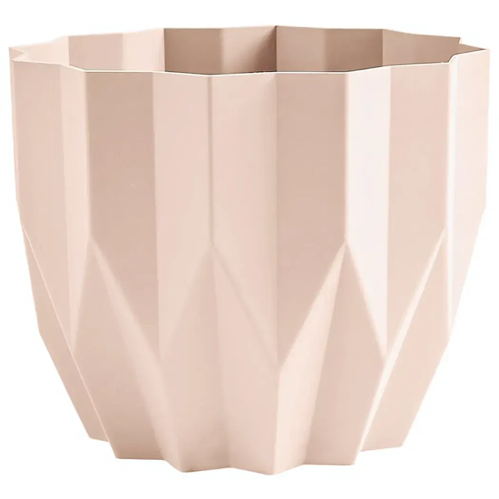 Кашпо для цветов пластиковое 3л d-20см «Геометрия» Пудровый