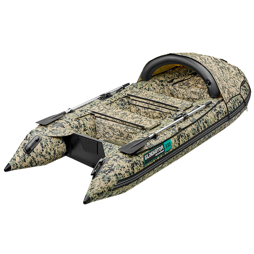 Лодка ПВХ Gladiator Active C370AL Camo с алюминиевым полом