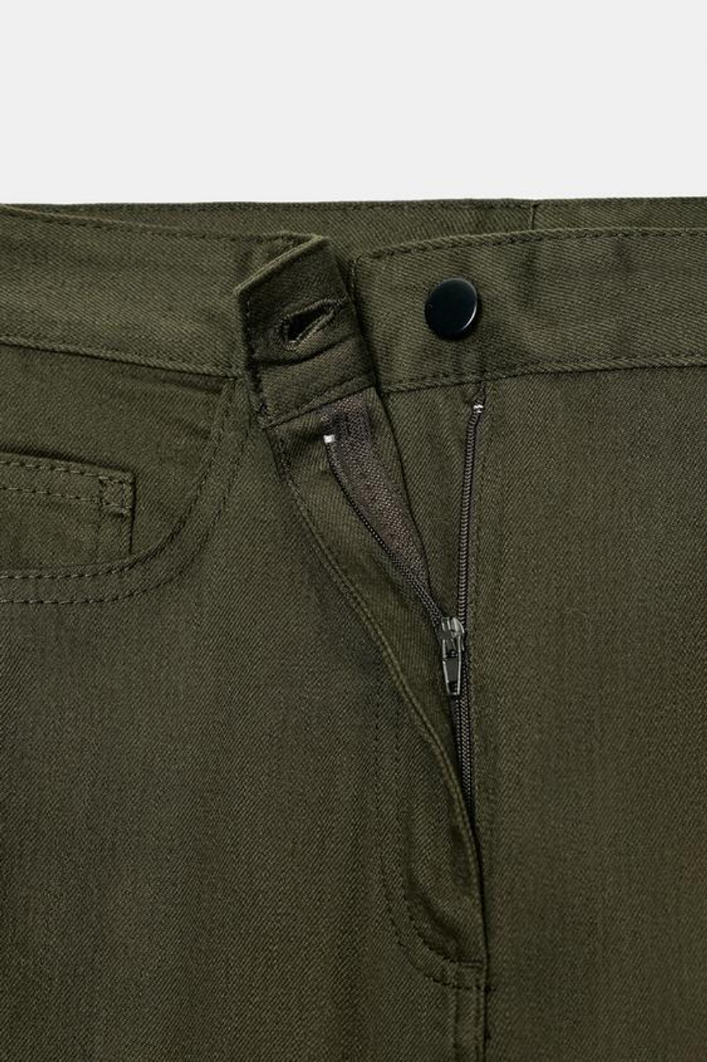 ZARA БРЮКИ-БАЛЛОНЫ ZW COLLECTION, ТЕМНО-ЗЕЛЕНЫЙ