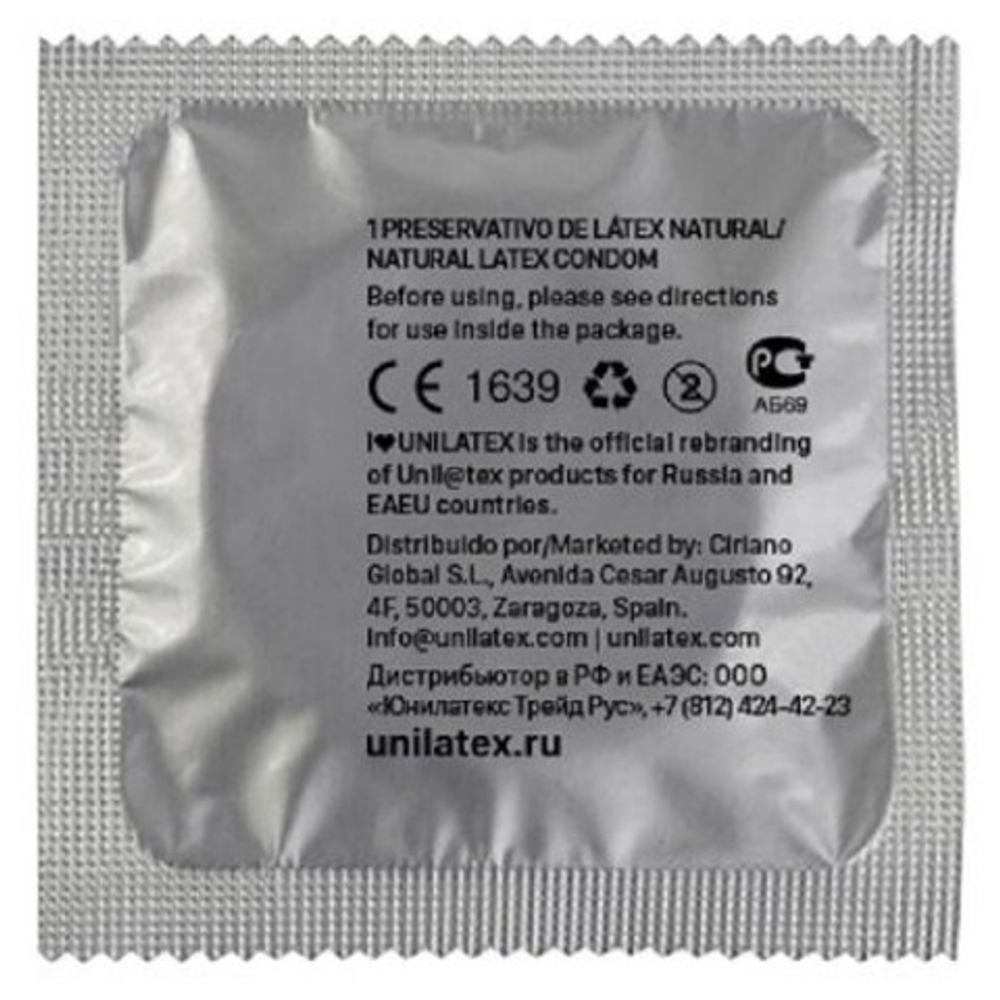 Презервативы Unilatex Ribbed/ребристые, 12 шт. + 3 шт. в подарок