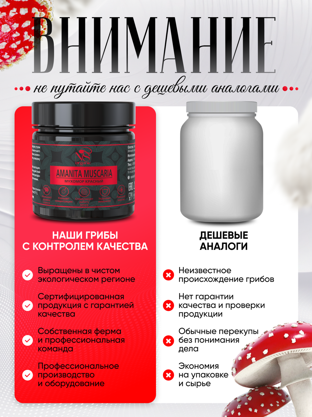 Мухомор красный (Amanita muscaria) 60 капсул