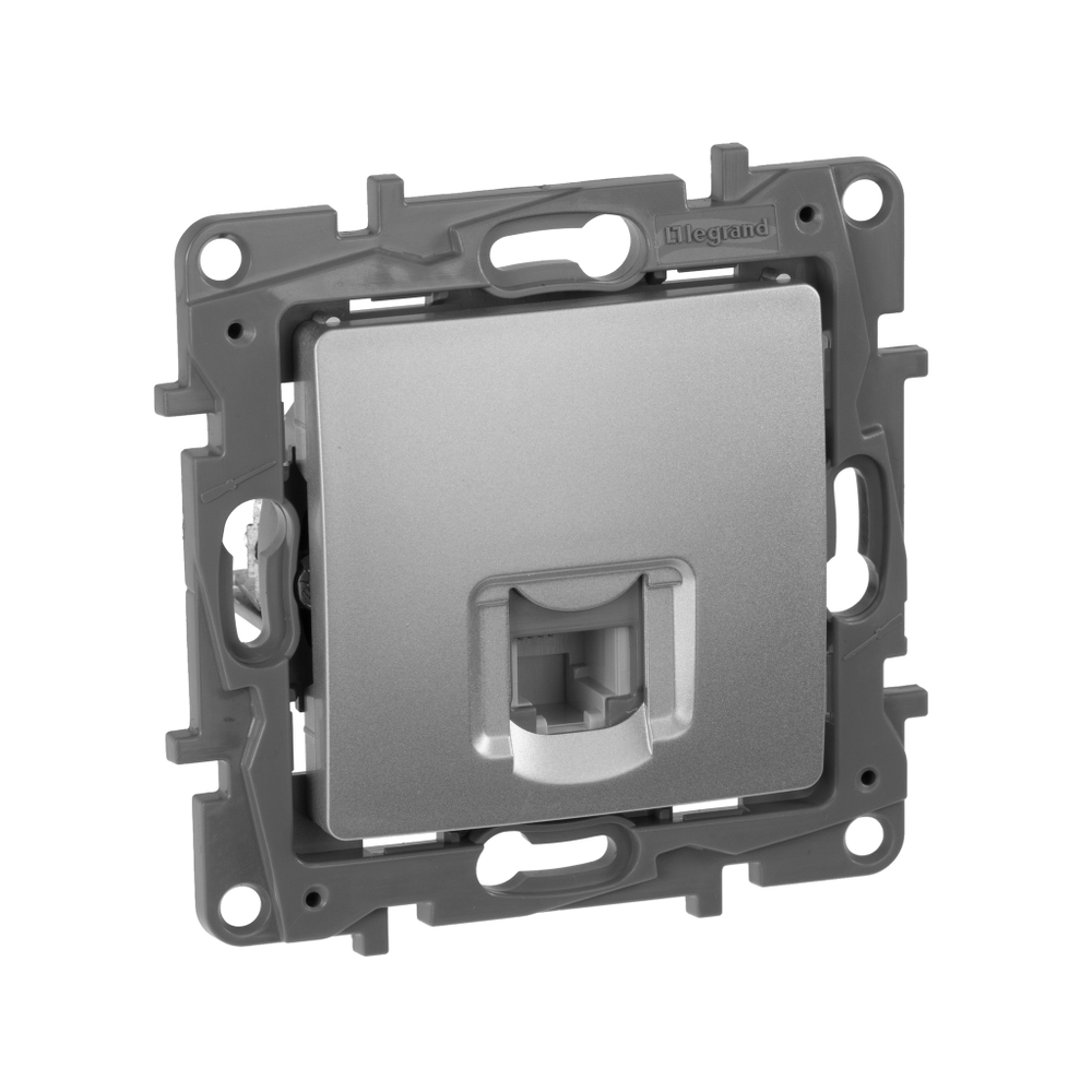 Розетка телефонная RJ11 алюминий ETIKA Legrand