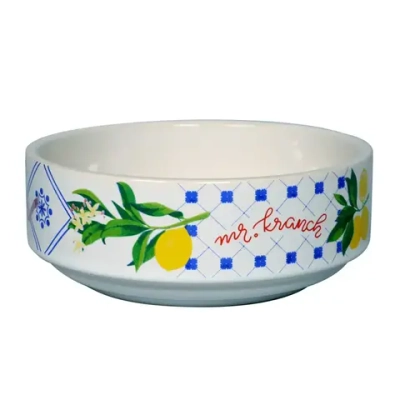 Mr.kranch миска для собак и кошек из фарфора "лимоны", 350 мл, белая
