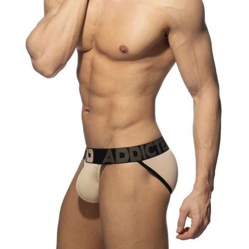 Мужские трусы танга бежевые с пуш-ап Addicted AD1081-20