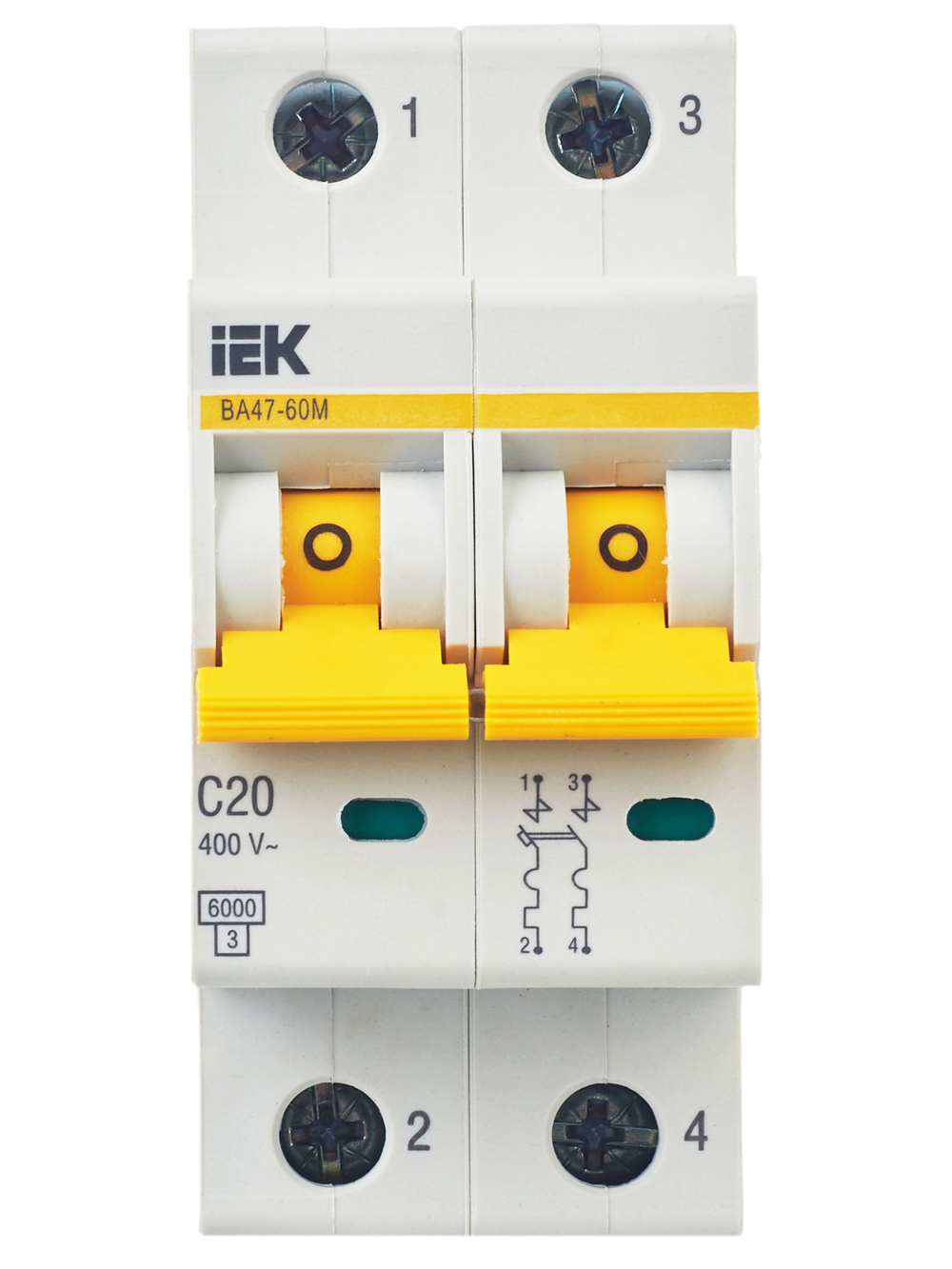 KARAT Автоматический выключатель ВА47-60M 2P C 20А 6кА IEK