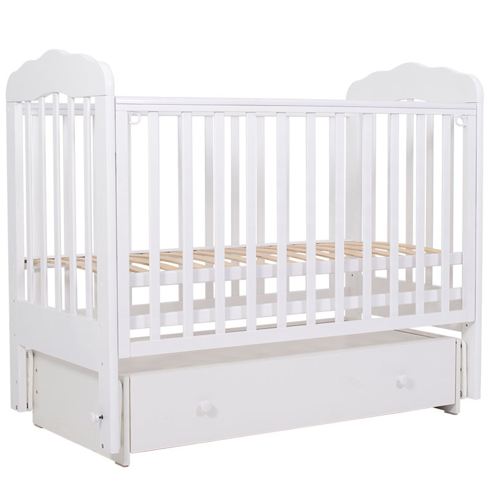 Кроватка детская Топотушки Мария 6 маятник, белая