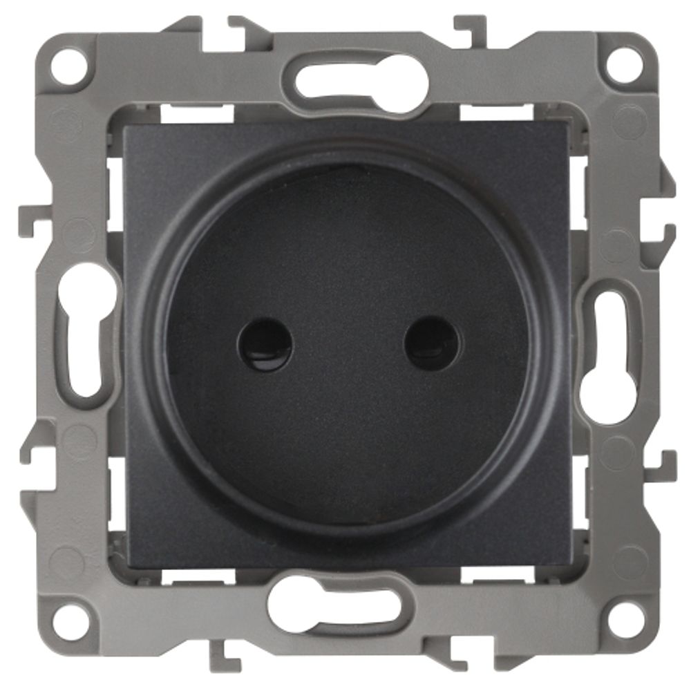 12-2105-05 ЭРА Розетка 2P, 16A-250В, IP20, Эра12, антрацит | Эра 12 Антрацит