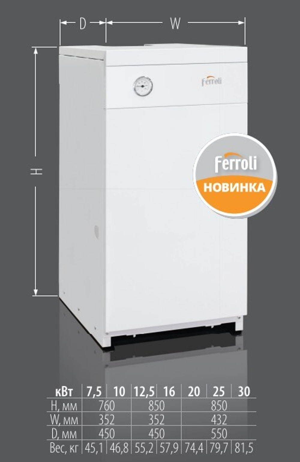 Котел газовый напольный Ferroli TORINO CLASSIC 30