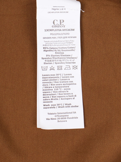 Поло с длинным рукавом C.P. Company Stretch Piquet Slim Line Brown