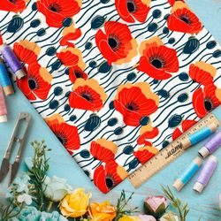 Ткань премиум мембрана маковое иллюзорное поле