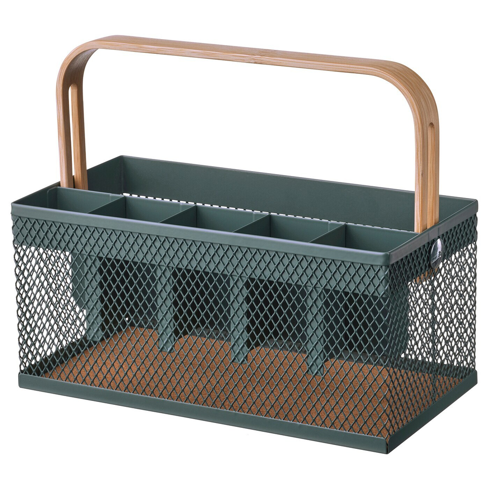 Подставка для столовых приборов IKEA VIMPELFISK (ВЫМПЕЛЬФИСК), Бамбук, Темно-Зеленый