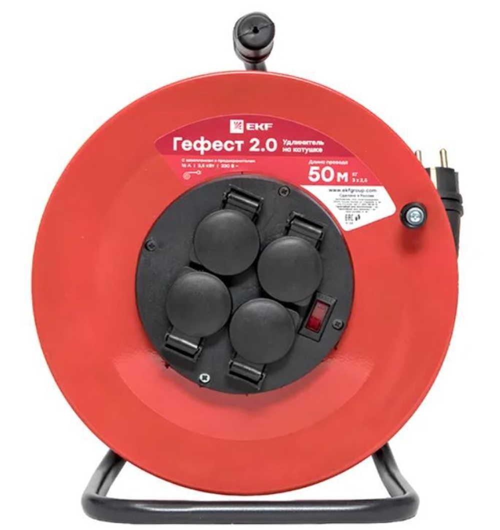 Удлинитель на катушке EKF UKG02-16-R325-4-50-IP44