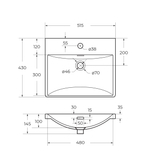 Подвесная тумба с раковиной Belbagno DUE 50 см Noce DUE-500-2C-SO-NOCE-P + BB-8076-3-50