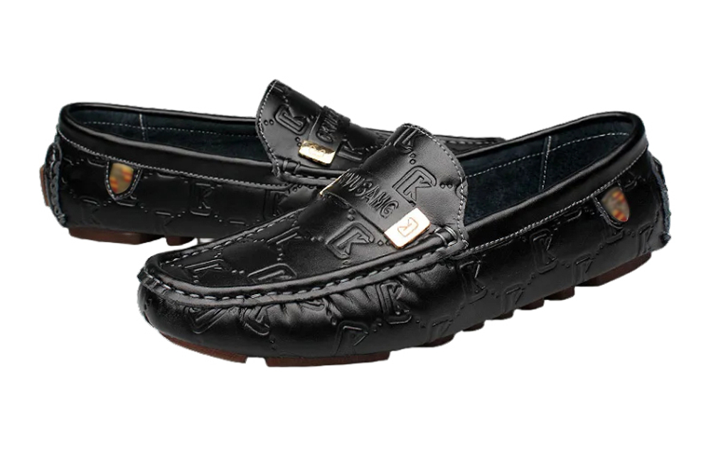 CKVUSAMG Cow Split Leather Gommino Loafers Men"s