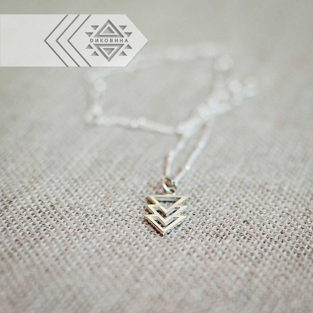 Подвеска СТРЕЛА с цепочкой, серебро