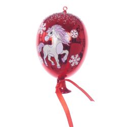GAEM Украшение новогоднее "Воздушный шарик с лошадкой", L7 W7 H11 см
