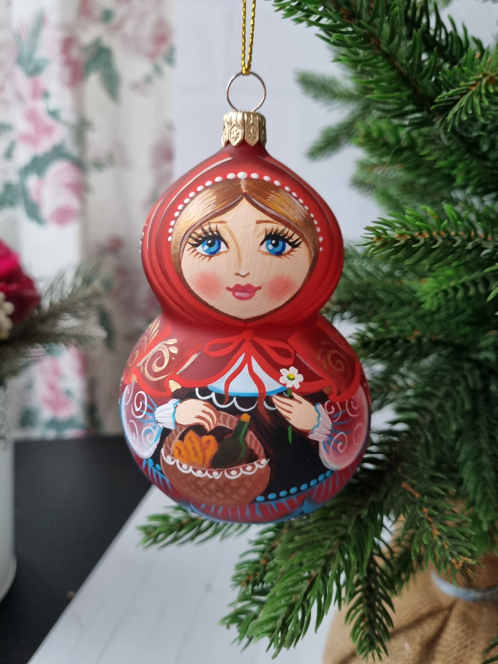 Матрешка стеклянная "Красная Шапочка"