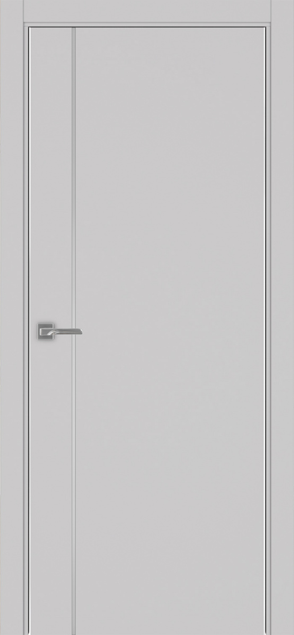 Межкомнатная дверь Optima Porte НЕАПОЛЬ 204 Молдинг SC (матовое серебро), Алюминиевая кромка SC (матовое серебро) с 2-х сторон