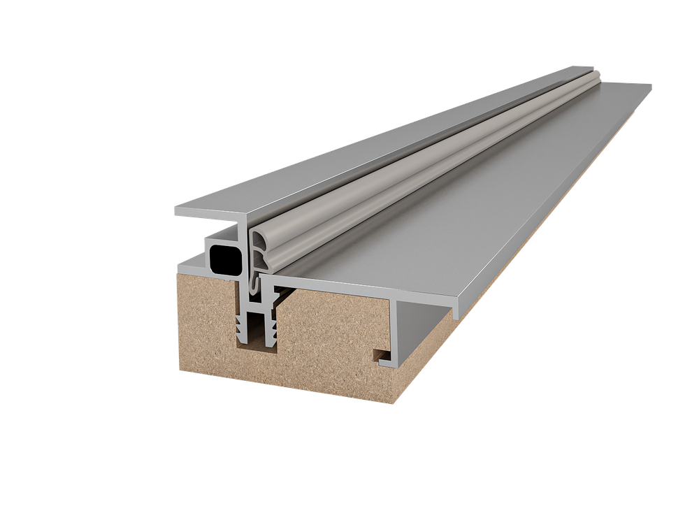 Коробка с уплотнителем Filomuro ALU с врезкой под петли AGB Eclipse 2.2 / Armadillo U3D2000 и ответную планку, притвор 40мм, для полотна 2000-2300 мм (2,5шт.)