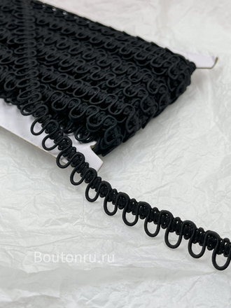Тесьма2 с эластичными петлями черная