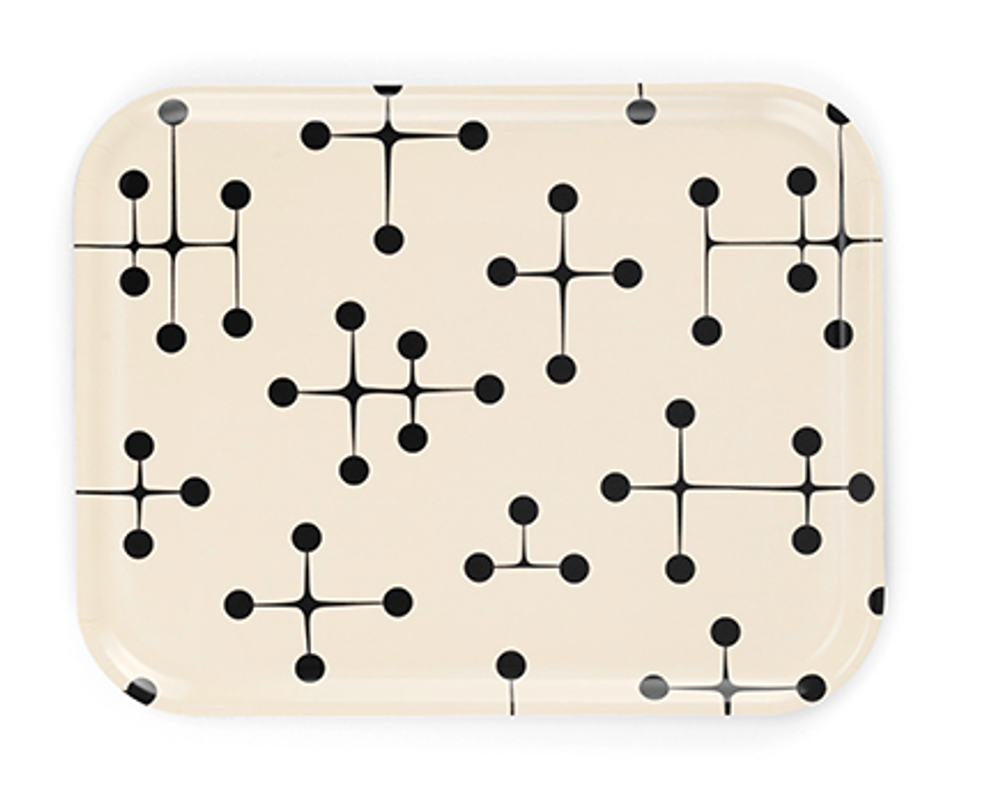 Поднос Classic Tray L VITRA фанера/ivory black 460х360 коллекция Dot Pattern light