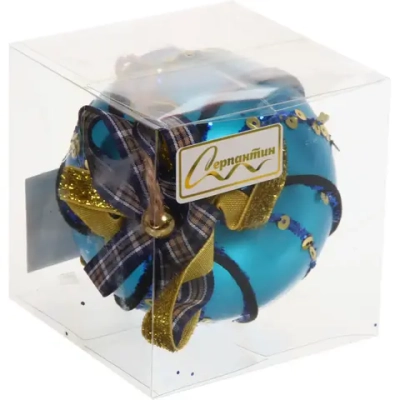 Новогодний шар «Волшебное сияние» 8 см, Сапфир