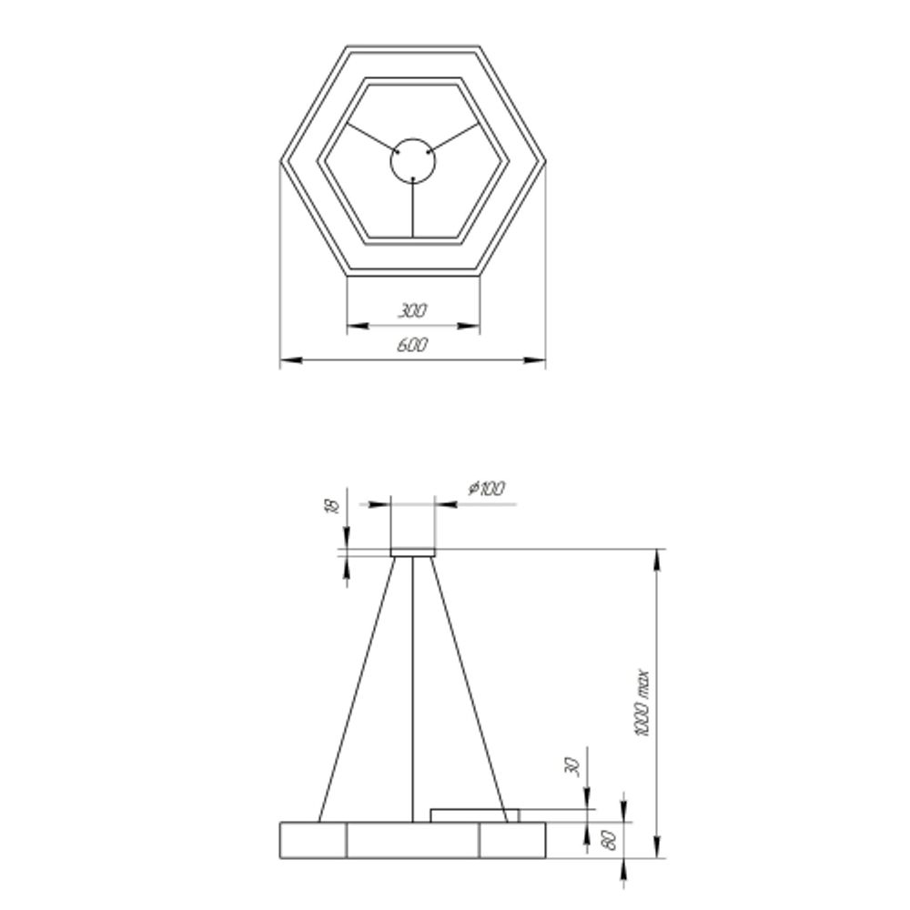 Светильник LED ЭРА Geometria SPO-123-W-40K-045 Hexagon 45Вт 4000К 2500Лм IP40 600*600*80 белый подвесной | Декоративные светильники Geometria
