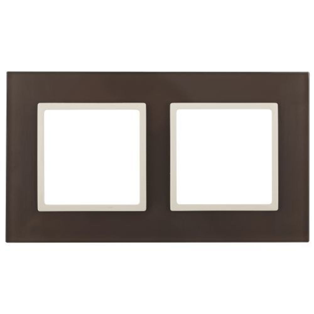 Рамка 2-м 14-5102-31 стекло Elegance мокко+сл. кость ЭРА Б0034503