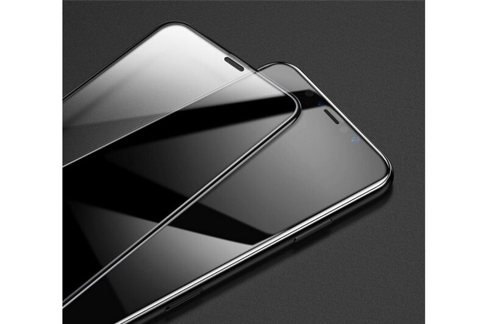 Защитное стекло утолщенное Anti-static iPhone 12 pro MAX (черный) тех.упаковка