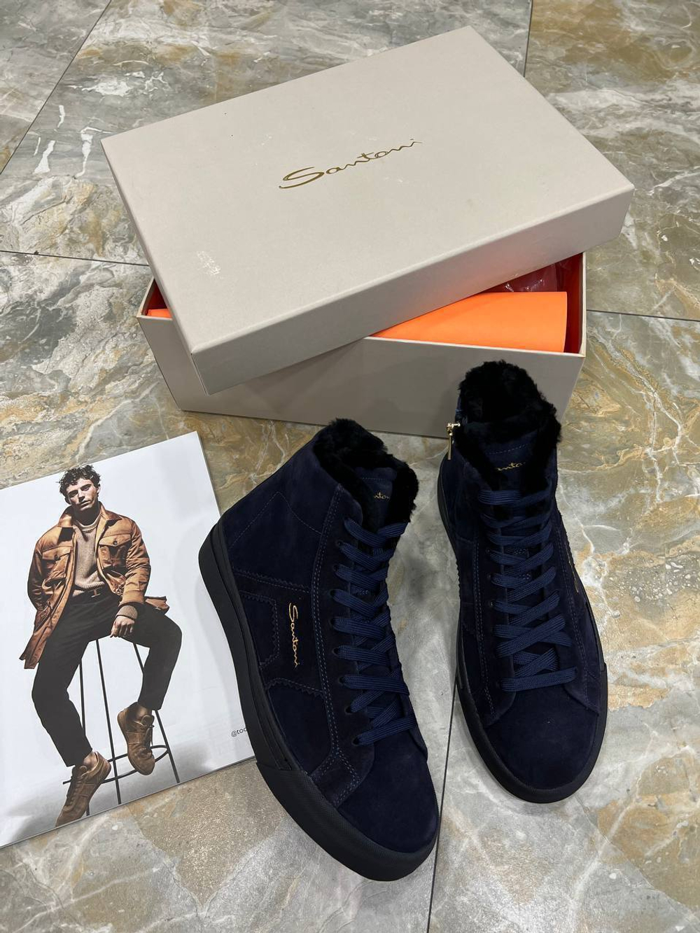 Высокие кеды Santoni