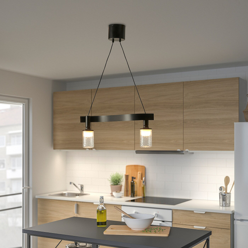 Подвесной светильник IKEA ACKJA / MOLNART (АККЙЯ / МОЛЬНАРТ), Черный, 14х60 см, 10х23 см