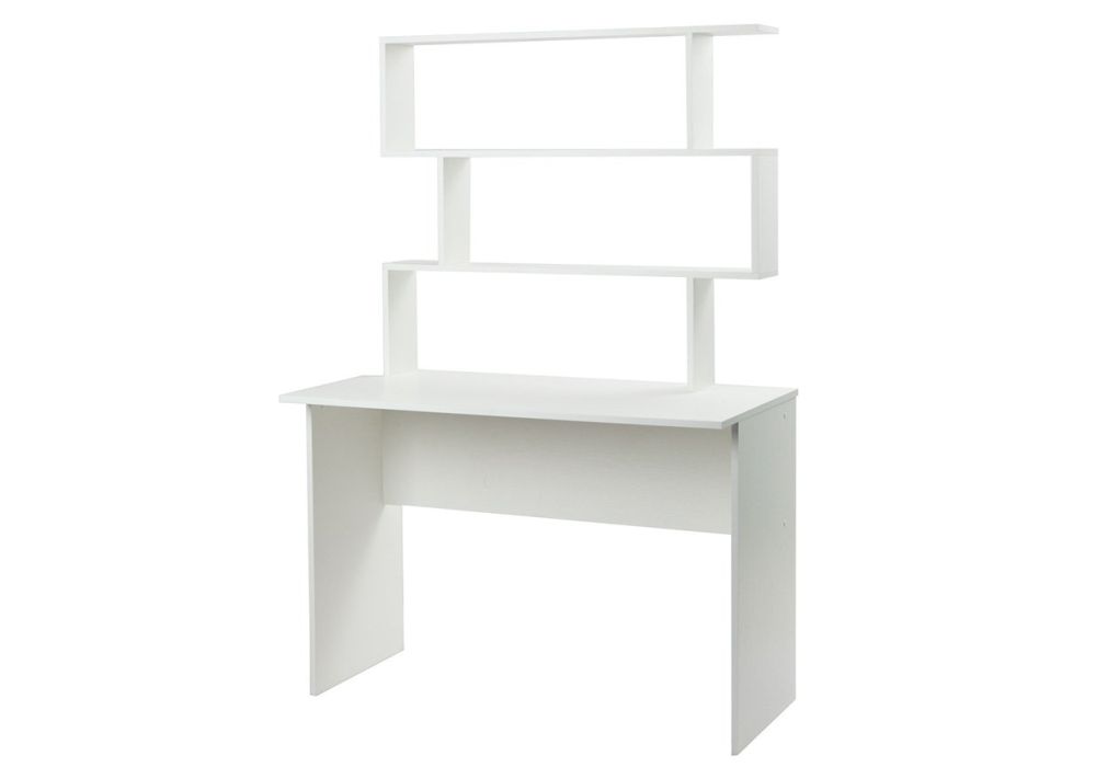 Письменный стол Дижон с надстройкой 110х55х161 белое тиснение