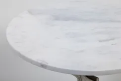 Кофейный столик Anchor Ø38х55 см, никель, белый мрамор