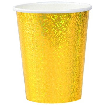 Стаканы голографичные в золотом цвете, 250 мл, 6 шт