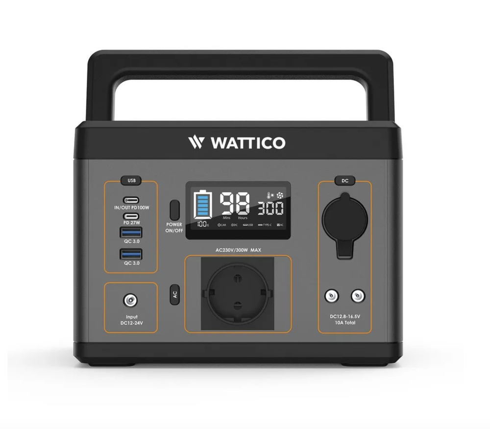 Портативная электростанция Wattico Camp 300, с солнечной панелью Wattico SP100