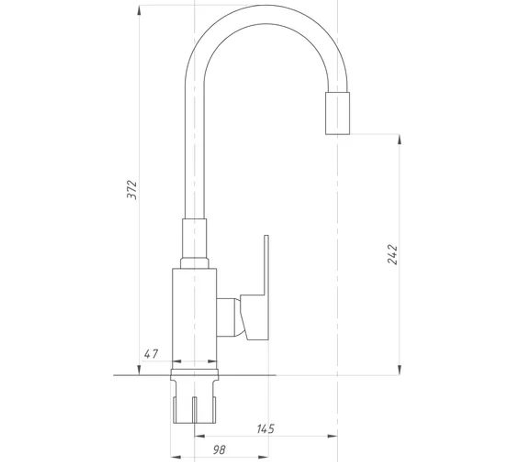 Смеситель для кухни, TSARSBERG TSB-732-GR05 серый гибкий излив тип См-МОЦБА