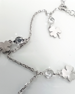 Браслет Эстерелла, серебро 925 пробы, родирование, фианит/Ф