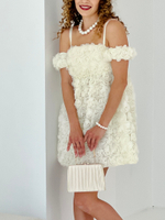 Платье со съемными рукавами-фонариками