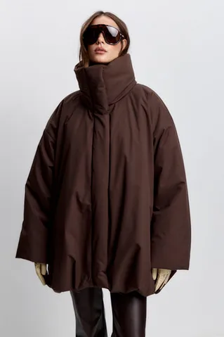 Куртка-баллон зимняя Айсель шоколадного цвета