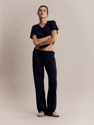 Брюки Roy Pants Navy Blue in Hemp