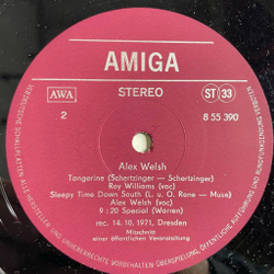 Винтажная виниловая пластинка LP Alex Welsh A. W. (ГДР 1974)