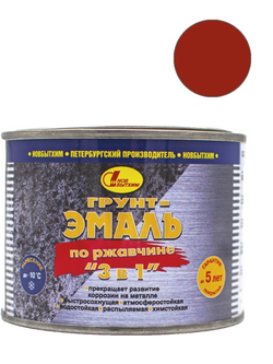 Грунт-эмаль на ржавчину 3 в 1 Новбытхим красно-коричневая 0,4 л